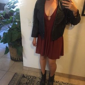 Silence + Noise rust colored dress